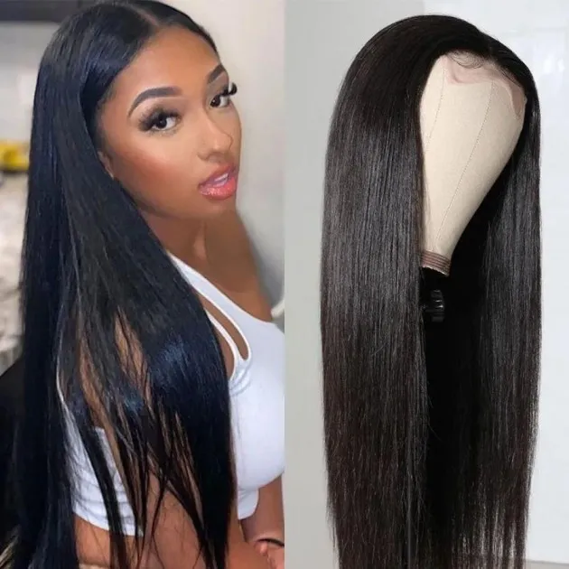 Natural Front Lace Wig Medium Long Straight Hair