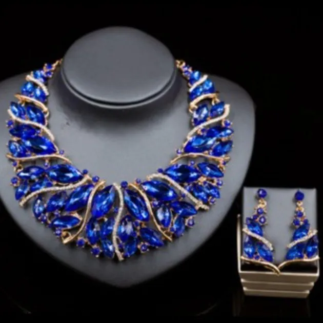 Ribbon of lux Necklace, Earrings Set