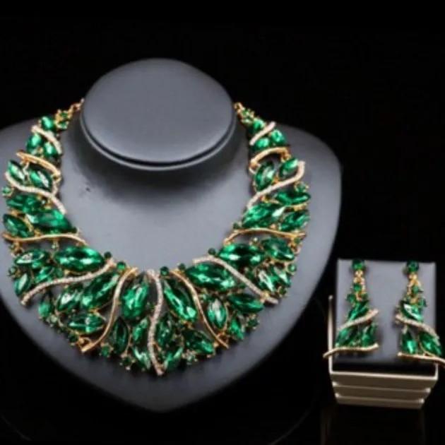 Ribbon of lux Necklace, Earrings Set