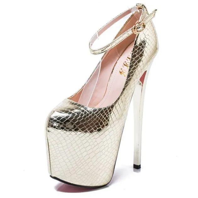 Emery Super Stiletto Shiny Platform Shoes