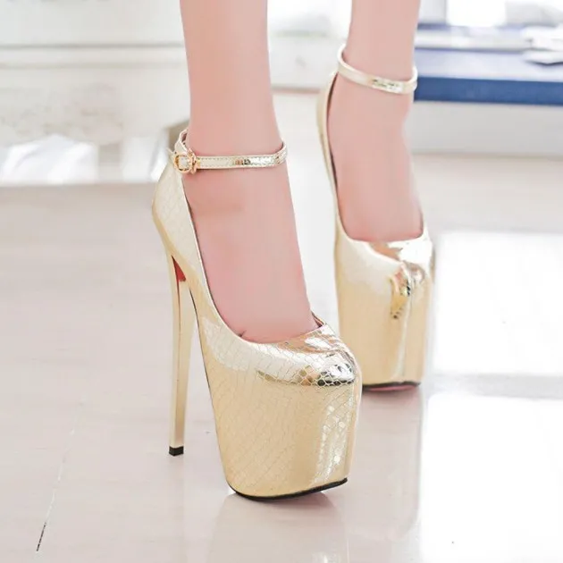 Emery Super Stiletto Shiny Platform Shoes