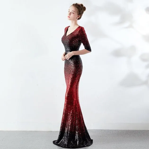 Slim dress fishtail sequins Adalynn