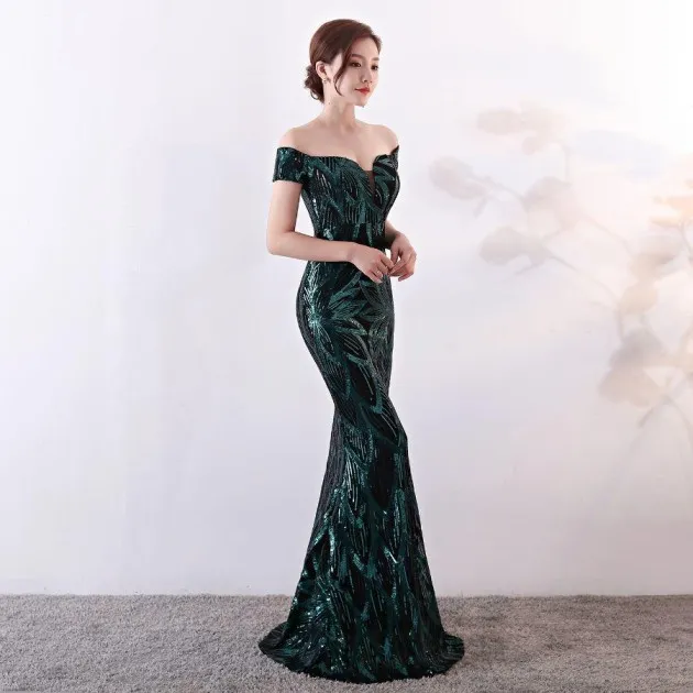 Fishtail sequined evening dress Kaylee