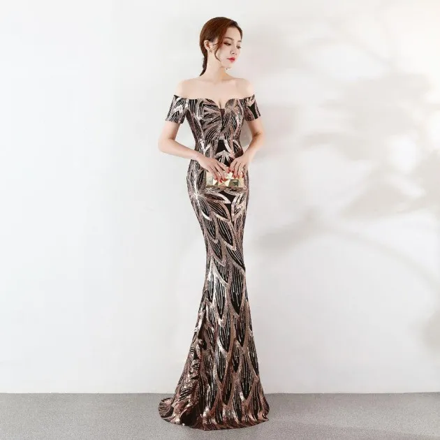 Fishtail sequined evening dress Kaylee