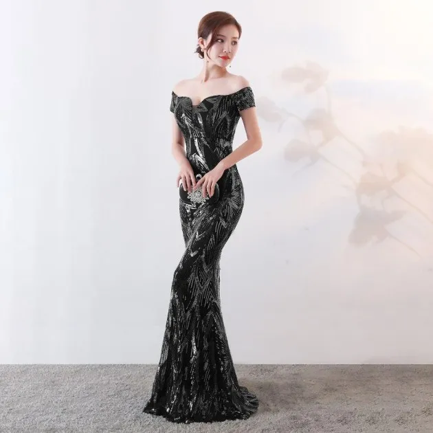 Fishtail sequined evening dress Kaylee
