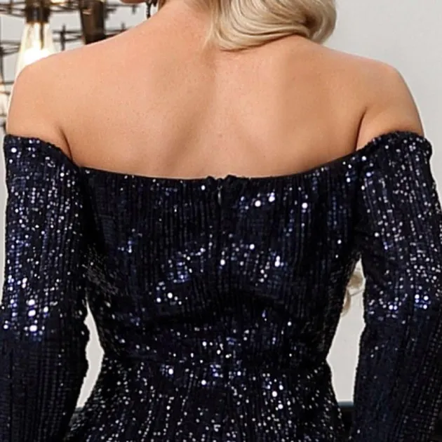 One shoulder sexy sequins Ayla