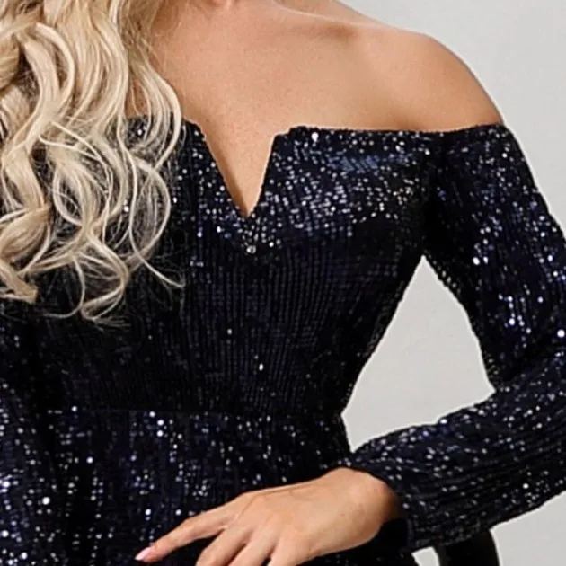 One shoulder sexy sequins Ayla