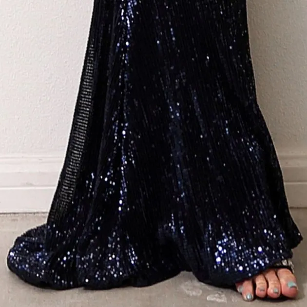 One shoulder sexy sequins Ayla