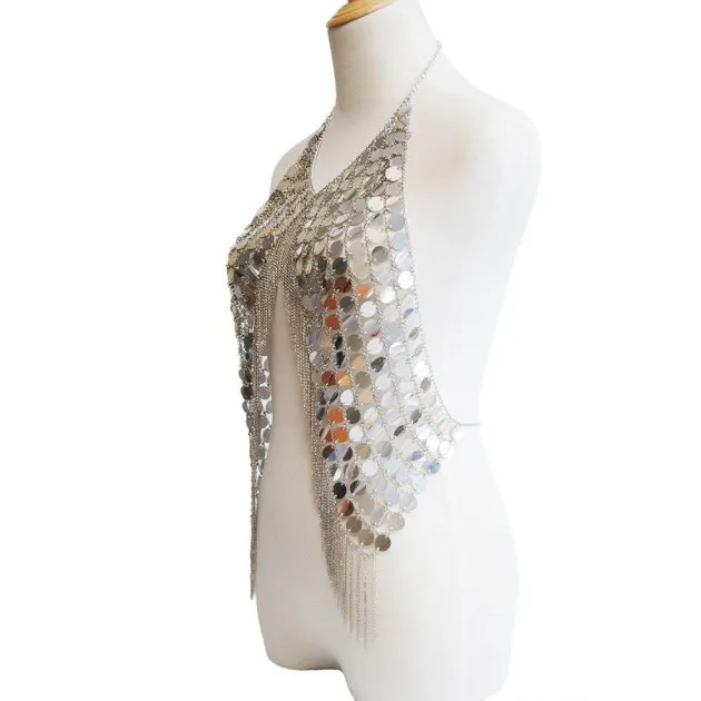 Handmade sequin body chain Ximena