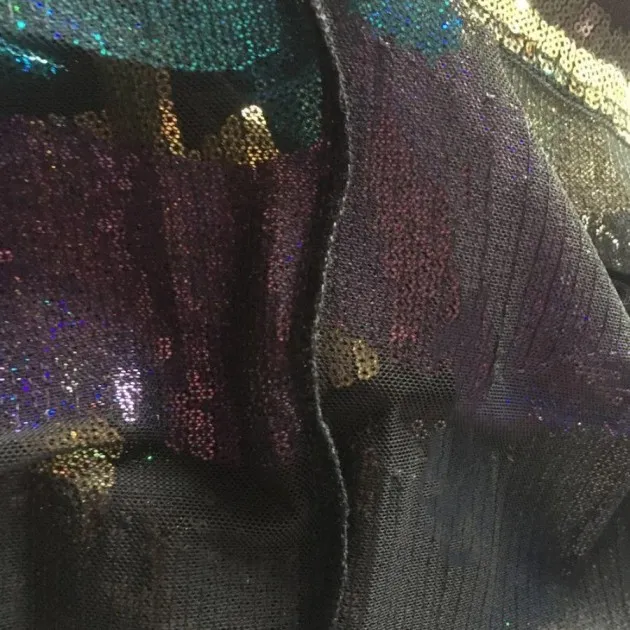 Striped multicolor sequined hip dress Ayla