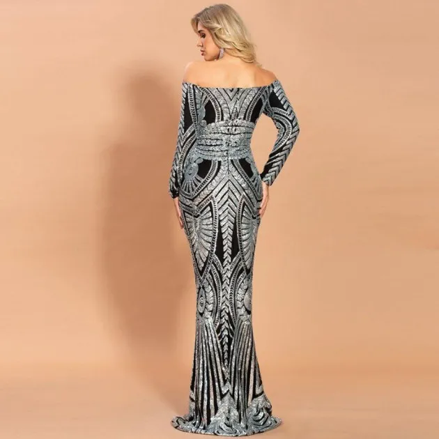 Retro sequined long dress Valerie