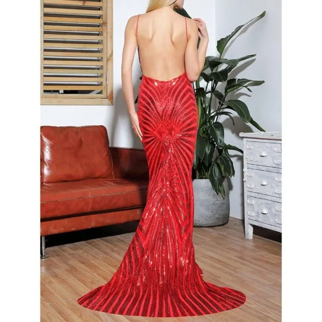 Deep V-neck Sequined Emerson