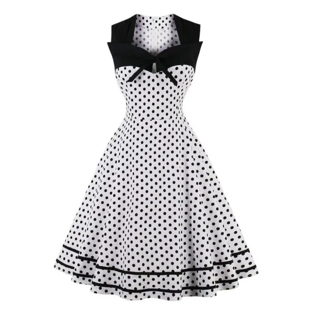 Square collar polka dot retro dress
