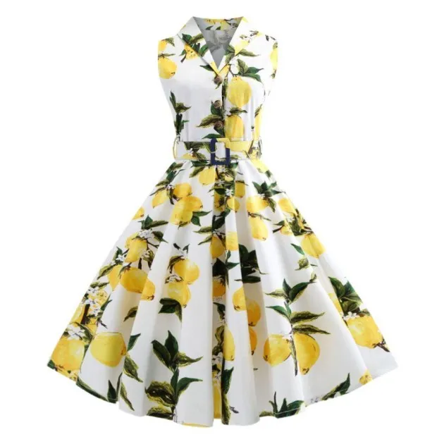 Printed lapel dress