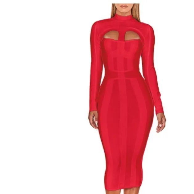 Vestido sexy de temperamento de moda con cuello colgante