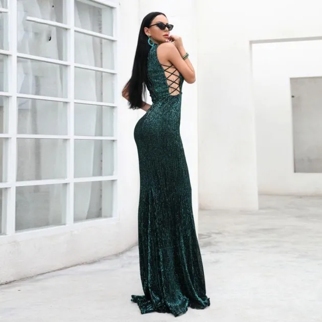 Lace-up party dress Juniper