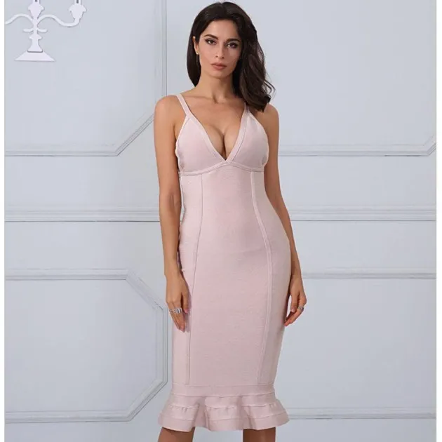 Vestido de cola de pez con escote en V Charlie