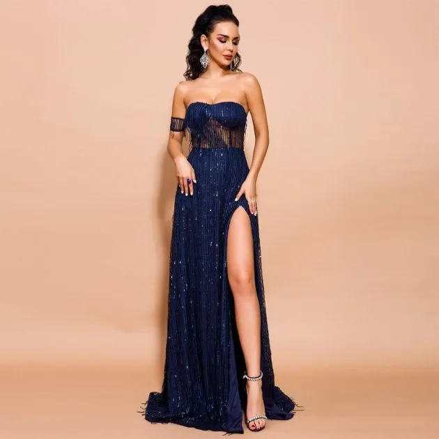 Margaret Backless fringed dress