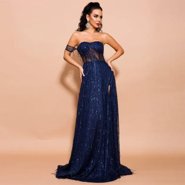 Margaret Backless fringed dress