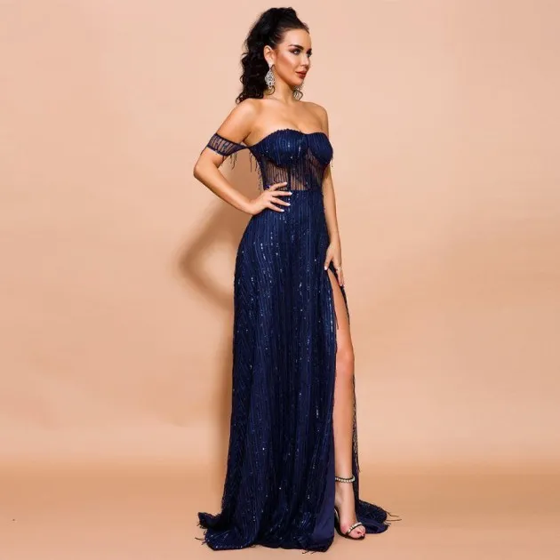 Margaret Backless fringed dress