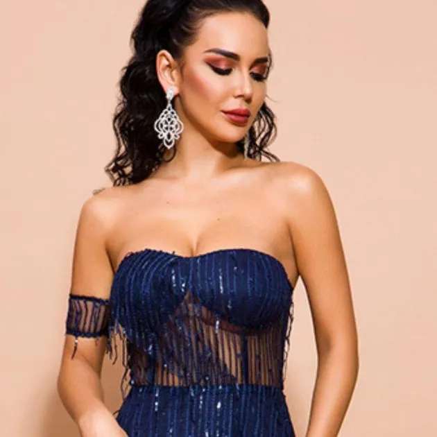 Margaret Backless fringed dress
