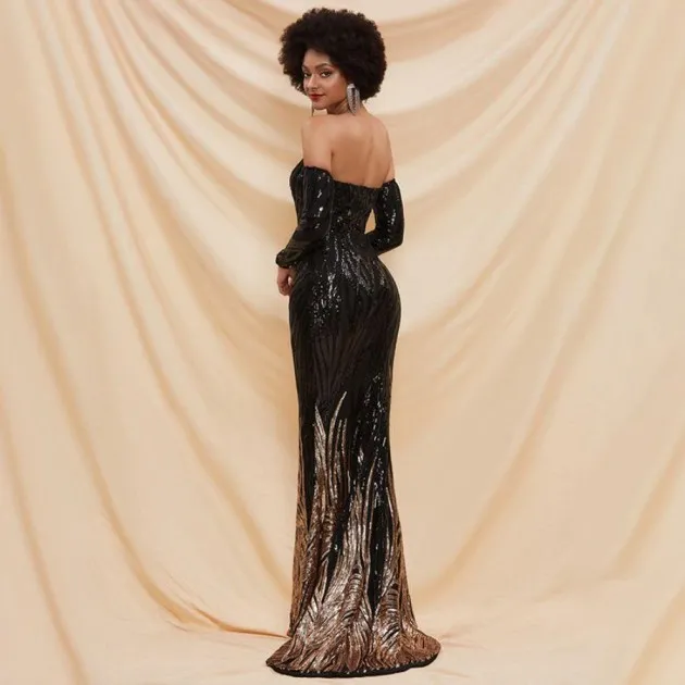 Tube top and shoulder evening dress Iris