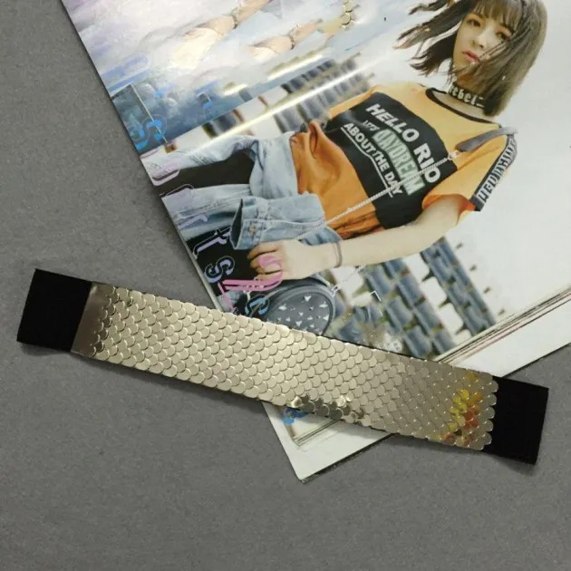 Metal Color Decorative Scales Stitching Girdle Belt
