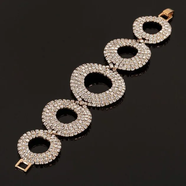 Fashion Long Fringed Circle Nightclub Retro Gold Bracelet Jewelry