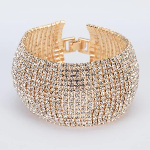 Moda larga con flecos círculo discoteca retro oro pulsera joyería