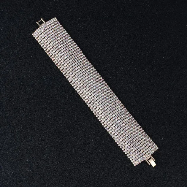 Moda larga con flecos círculo discoteca retro oro pulsera joyería