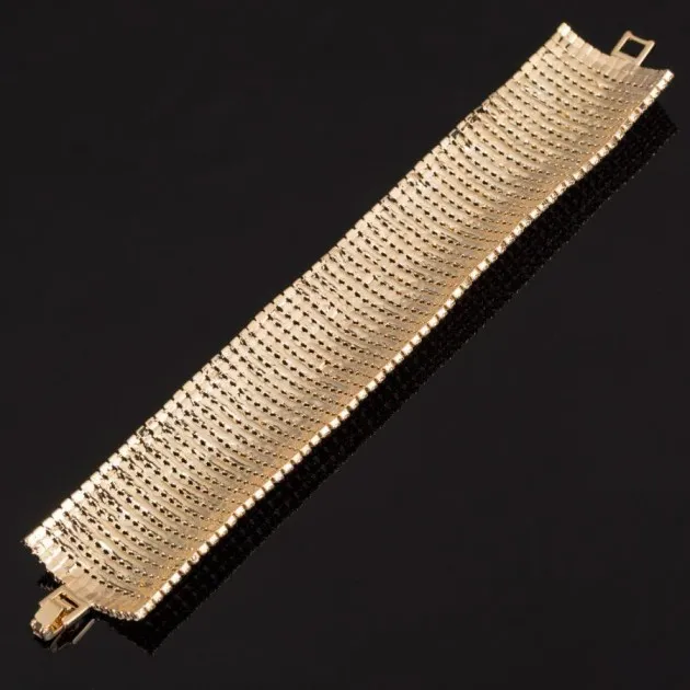 Moda larga con flecos círculo discoteca retro oro pulsera joyería
