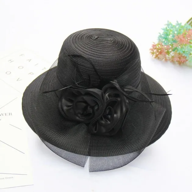 Flower Net Yarn Gift Hat Female Sunscreen Anti-Ultraviolet Visor Cloth Hat Basin Hat