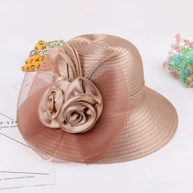 Flower Net Yarn Gift Hat Female Sunscreen Anti-Ultraviolet Visor Cloth Hat Basin Hat