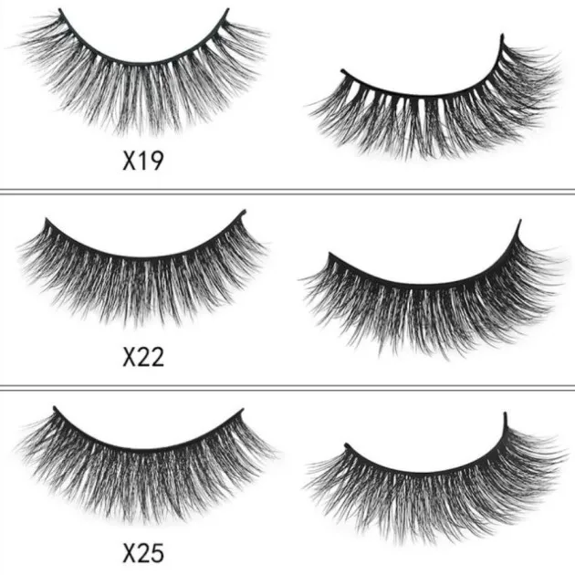 3D mink eyelashes 3 pairs of natural fiber long false eyelashes