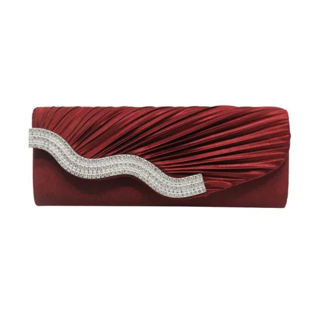 Strass geplooide clutch