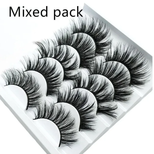 Mink False Eyelashes 3D False Eyelashes Five Pairs Of Soft Cotton Stalk Eyelashes