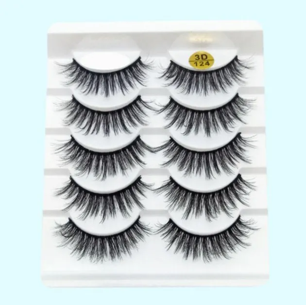 Mink False Eyelashes 3D False Eyelashes Five Pairs Of Soft Cotton Stalk Eyelashes