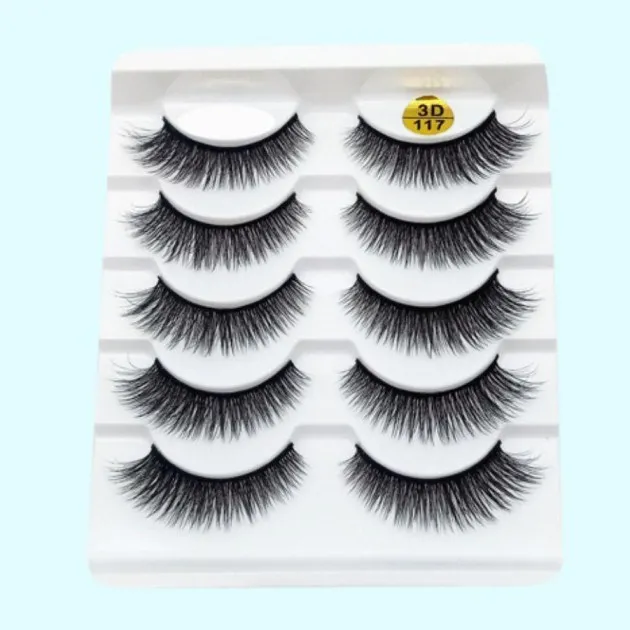 Mink False Eyelashes 3D False Eyelashes Five Pairs Of Soft Cotton Stalk Eyelashes