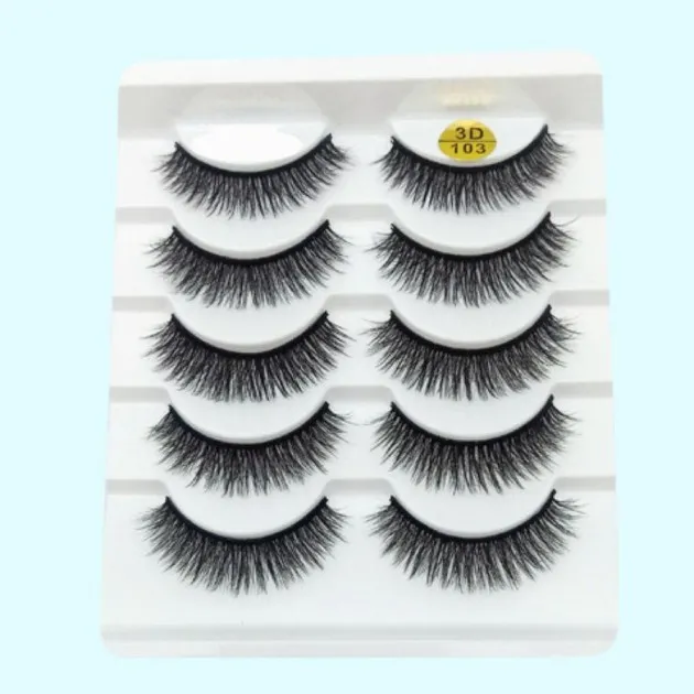 Mink False Eyelashes 3D False Eyelashes Five Pairs Of Soft Cotton Stalk Eyelashes