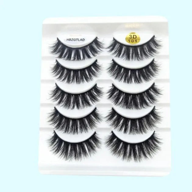 Mink False Eyelashes 3D False Eyelashes Five Pairs Of Soft Cotton Stalk Eyelashes