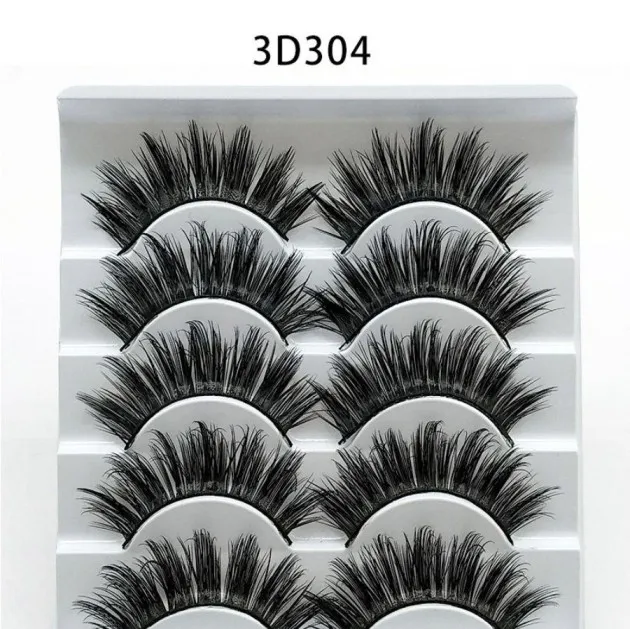 Mink False Eyelashes 3D False Eyelashes Five Pairs Of Soft Cotton Stalk Eyelashes