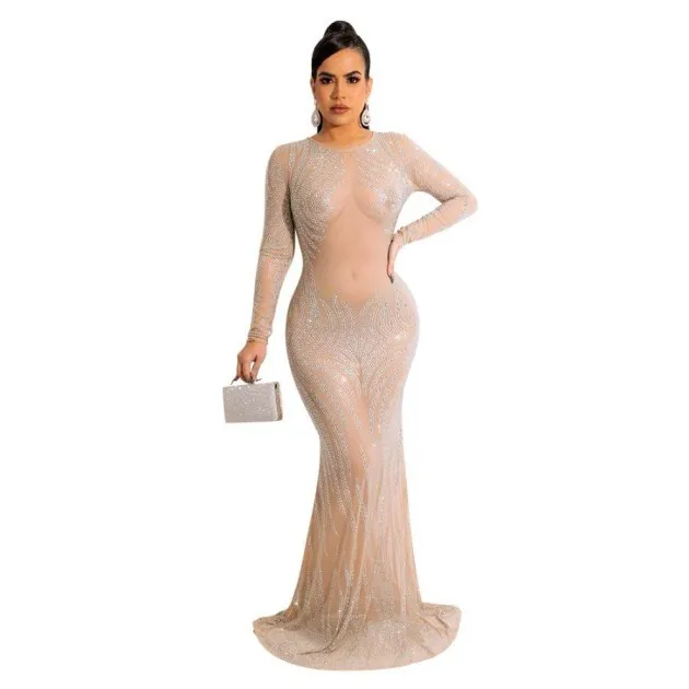See-through Fishtail Package Hip Dress Host Style