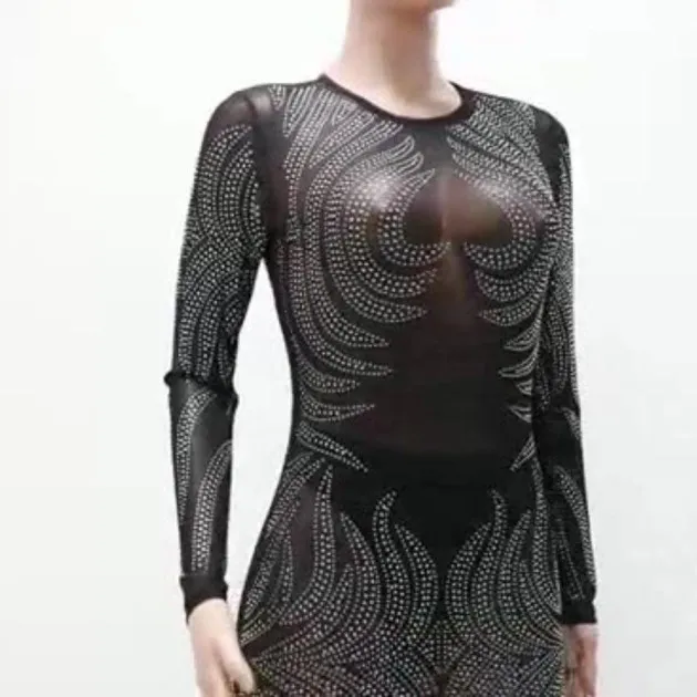 See-through Fishtail Package Hip Dress Host Style