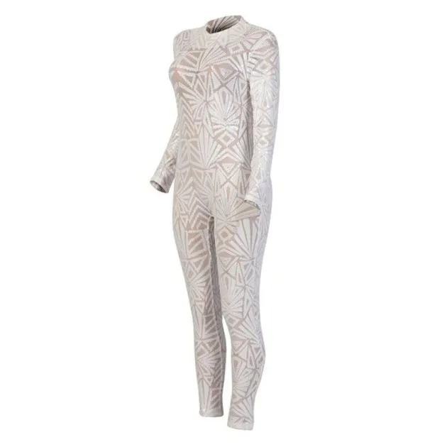 Pailletten Nachtclub Pak Jumpsuit Hoog Elastisch