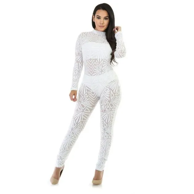 Sequins Nightclub Suit Jumpsuit High Elastic