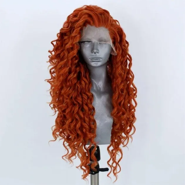 Wig Hand Woven Front Lace Chemical Fiber Long Curly Hair Wig Cover