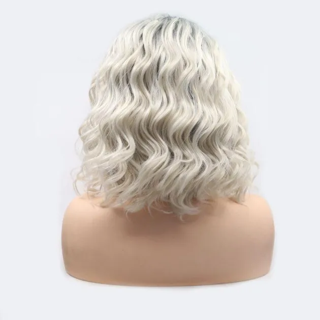 Granny Gray Bubble Noodles With Gradient Chemical Fiber Headgear Ruth