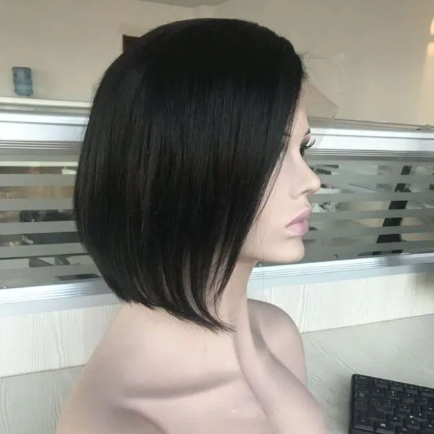 Bob peluca pelo real pelo corto y recto