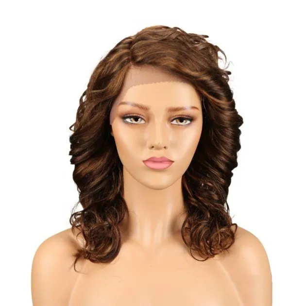 Echt haar vrouwen haar Lace pruik lang krullend
