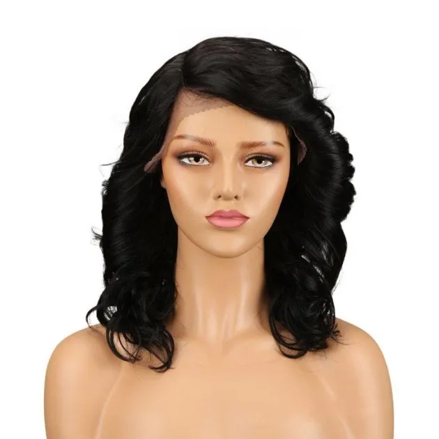 Echt haar vrouwen haar Lace pruik lang krullend